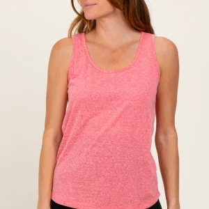 Coral Heather Scoop Neck Tank Top